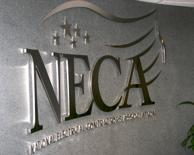 The National Electrical Contractors Association Logo Sign